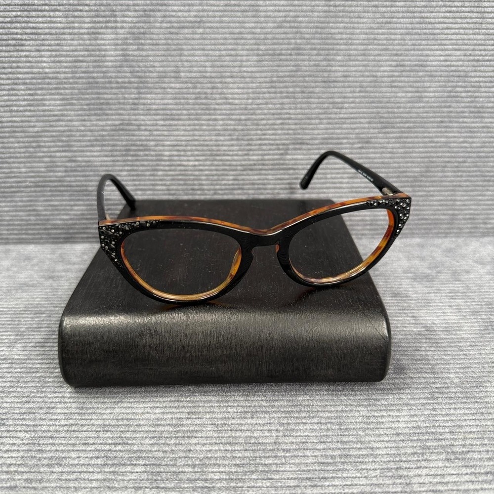 Guess by Marciano‎ GM 133 BLKAM Cat Eye Eyeglasses Frames Black Y2K Crystal
